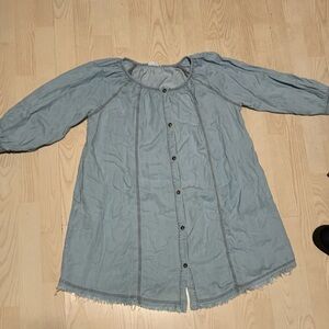 Light Blue Button-Down Tunic